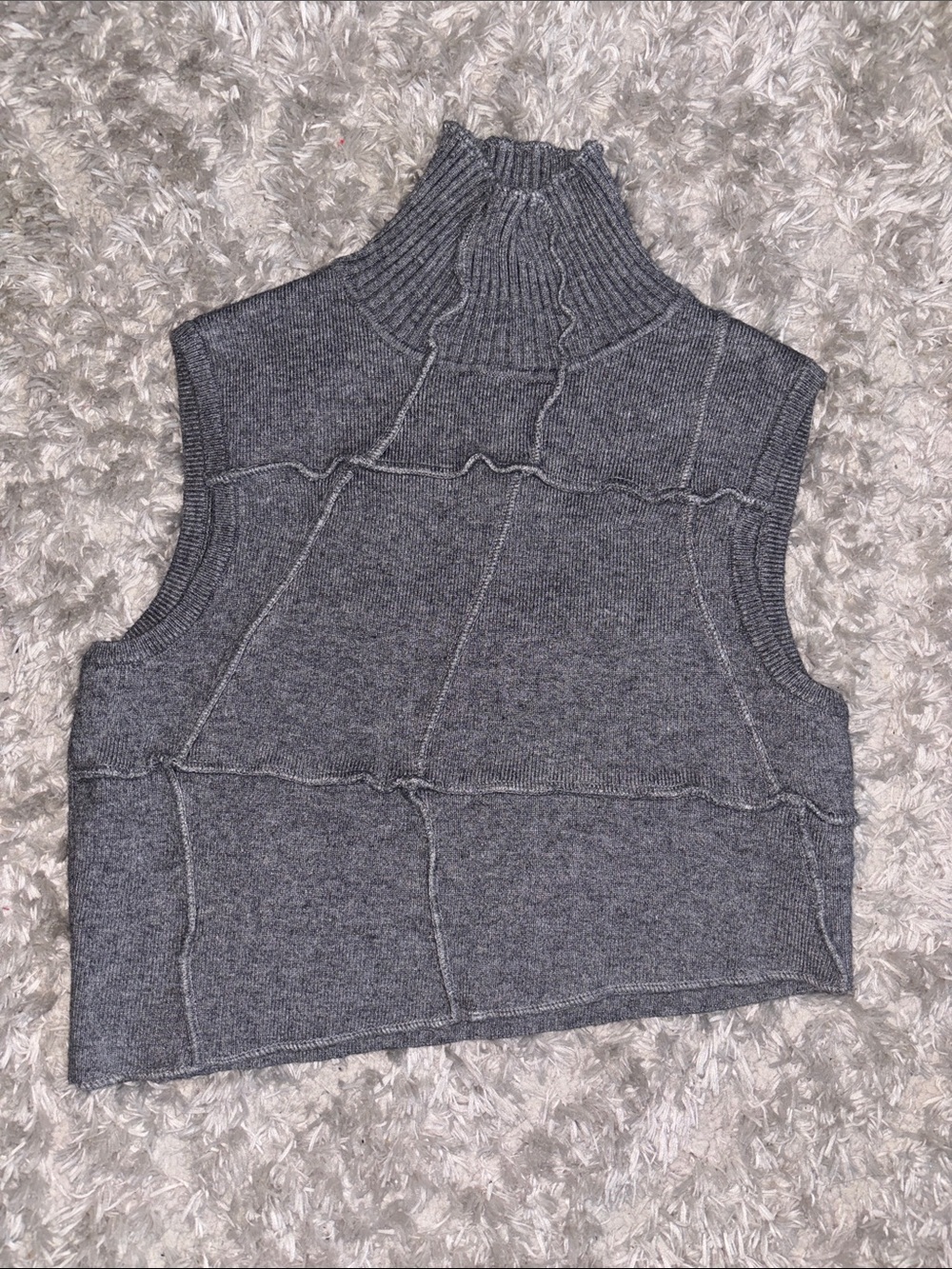 Fashion Nova Gray Cowl Neck Sleeveless Knit Top